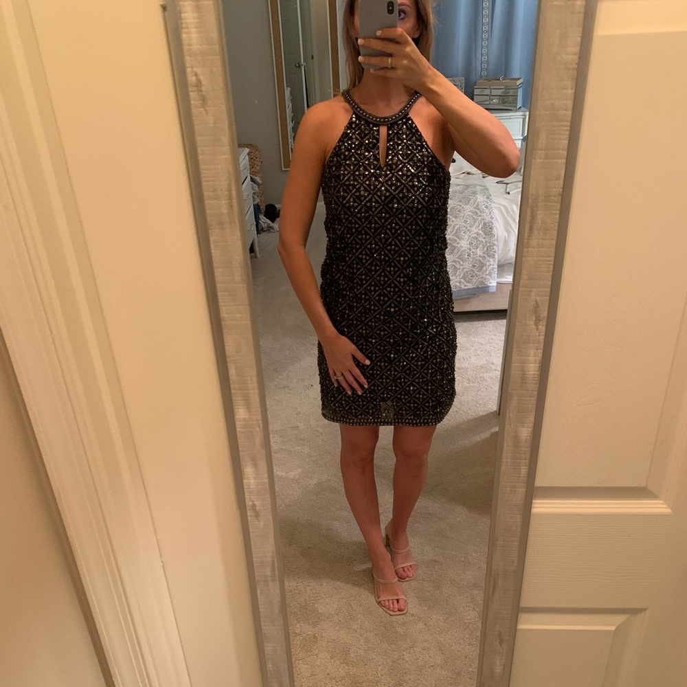 Parker Black Beaded Dress size 0